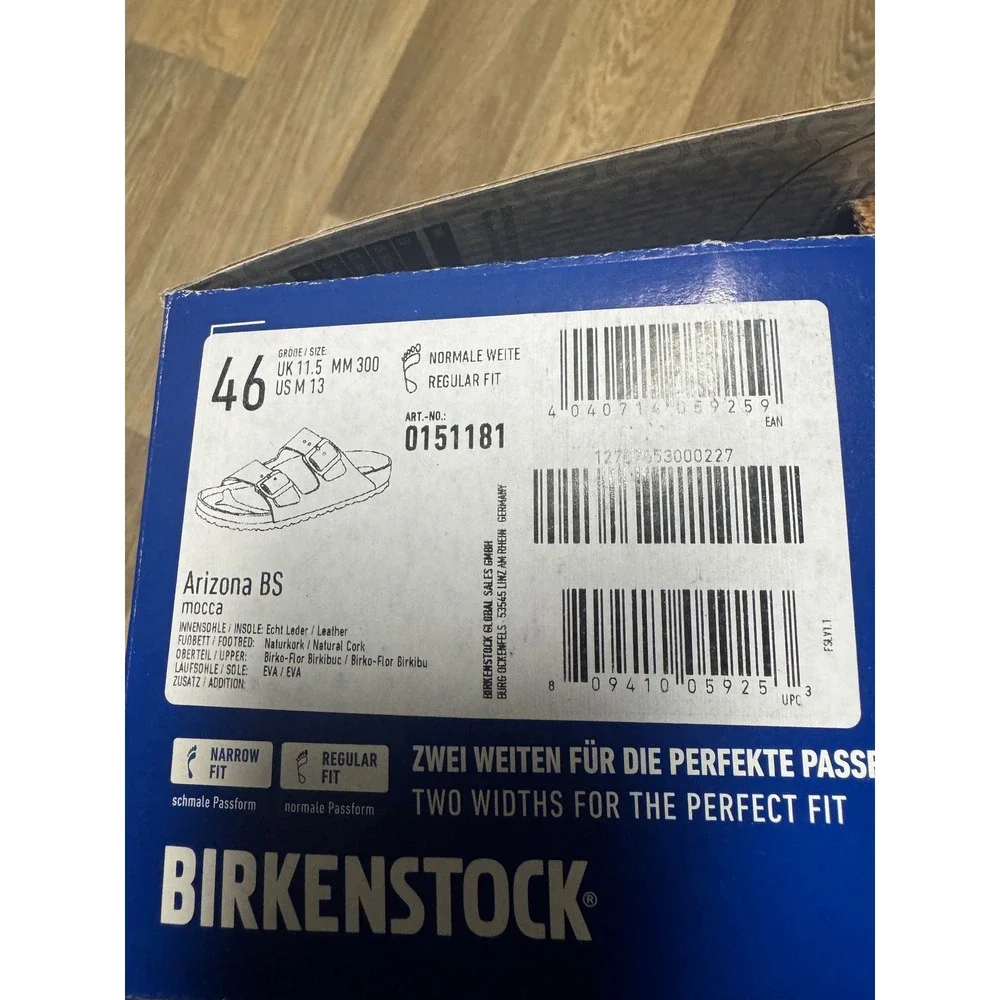 Birkenstock Arizona BS Mocca Brown Sandals Mens 13 EU 46 NEW